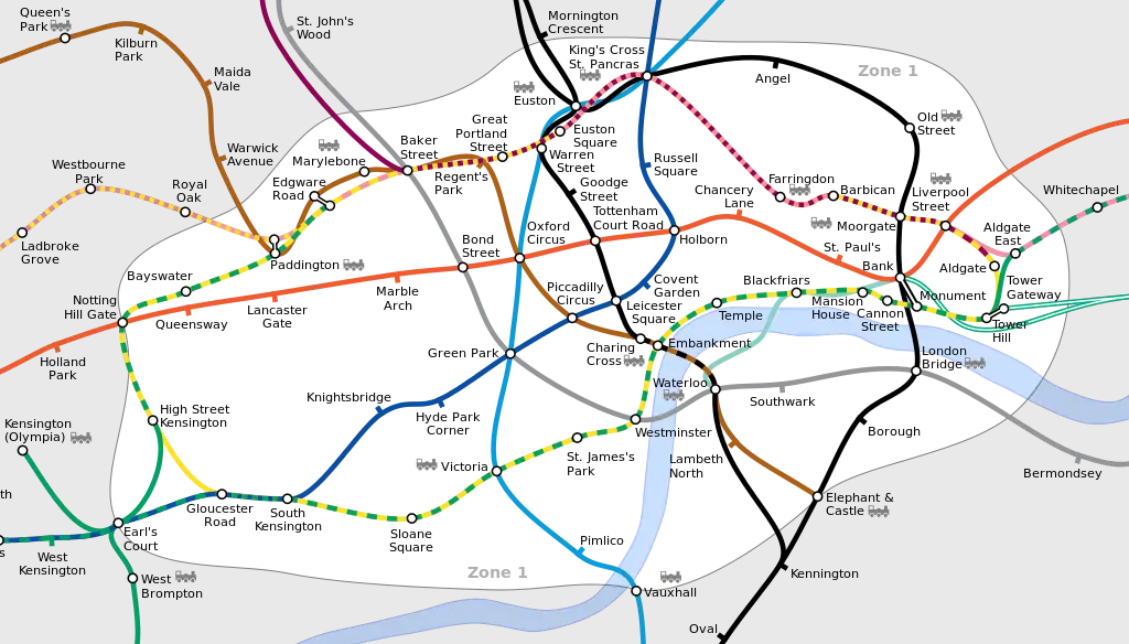 Plan de métro de la ville de Londres
